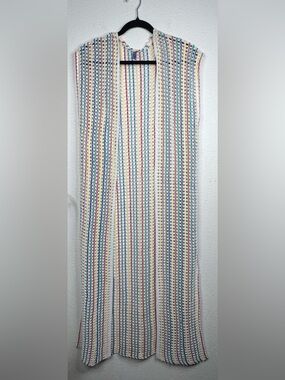BlueMan Multicolor Striped Crochet Kimono Summer Style
C5
